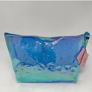 Juicy Couture LOGO BLUE/GREEN Transparent Cosmetic Makeup Bag & Toiletry NWT
